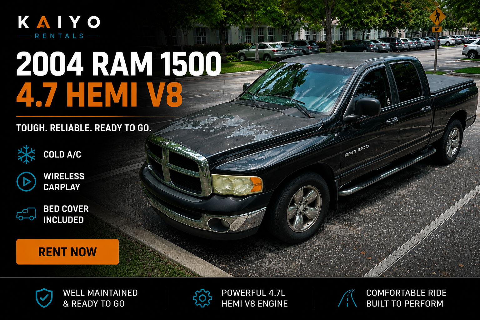 2004 Dodge Ram 1500 SLT • 4.7L V8 • Crew Cab • Wireless CarPlay